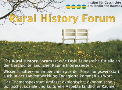 Symbolbild Rural History Forum: Bank auf einer Wiese